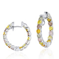 Bijoux à la mode 925 Boucles d&#39;oreilles en argent avec diamant